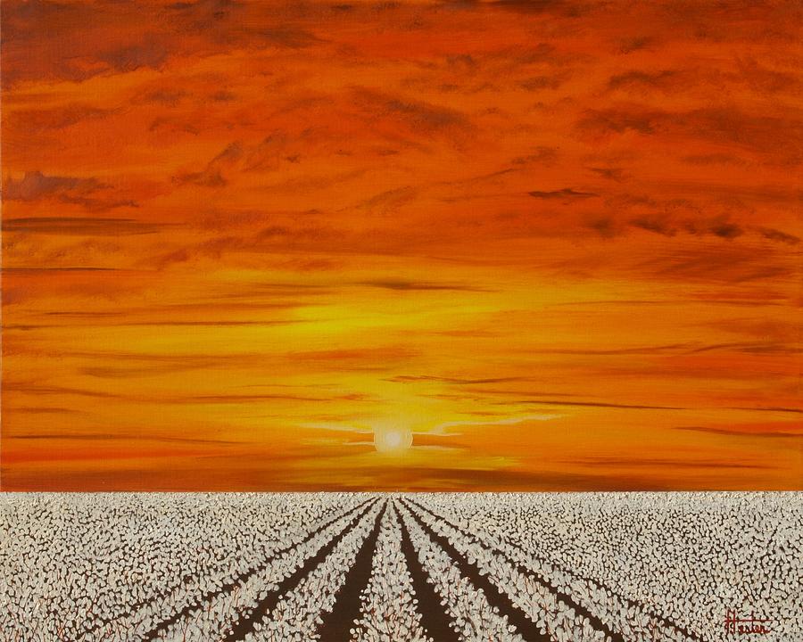 Missouri Cotton Field Painting by Terry Hester