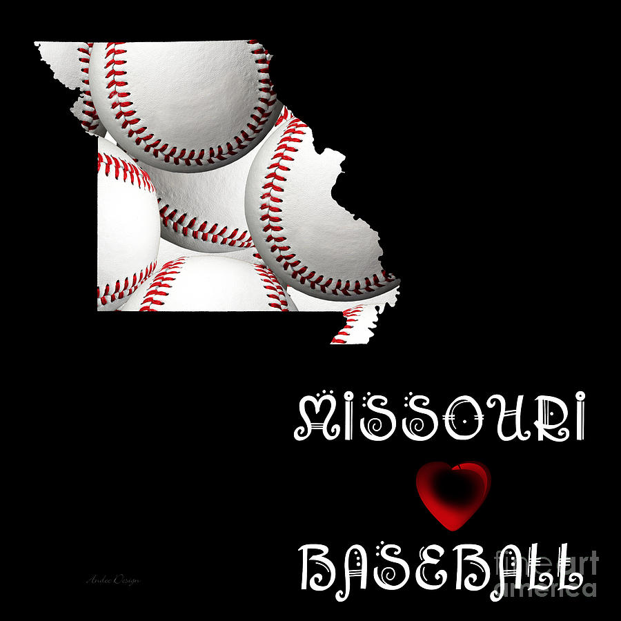 Missouri Loves Baseball Digital Art by Andee Design