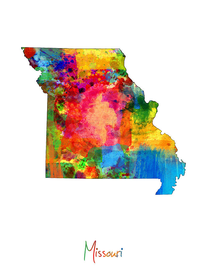 Missouri Map Digital Art by Michael Tompsett