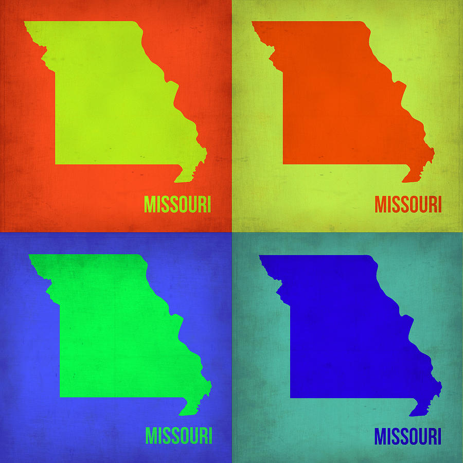 Missouri Map Painting - Missouri Pop Art Map 1 by Naxart Studio