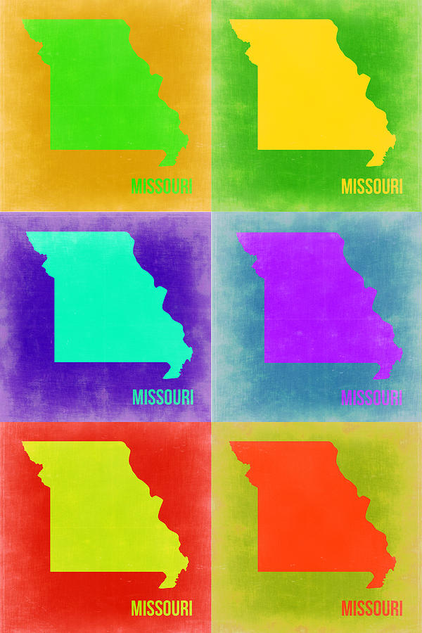 Missouri Map Painting - Missouri Pop Art Map 2 by Naxart Studio