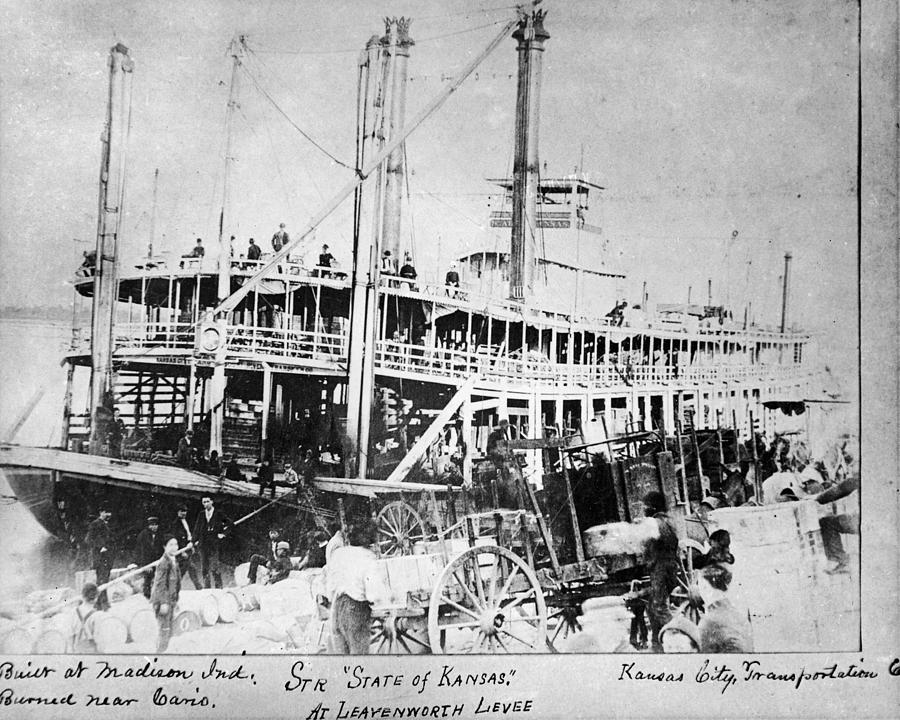 Missouri River Steamboat Photograph by Granger