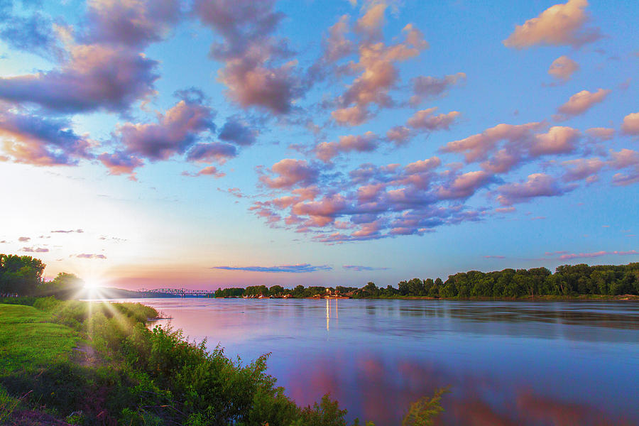 Missouri River Sunset From Saint Charles Photograph by Bill and Linda Tiepelman