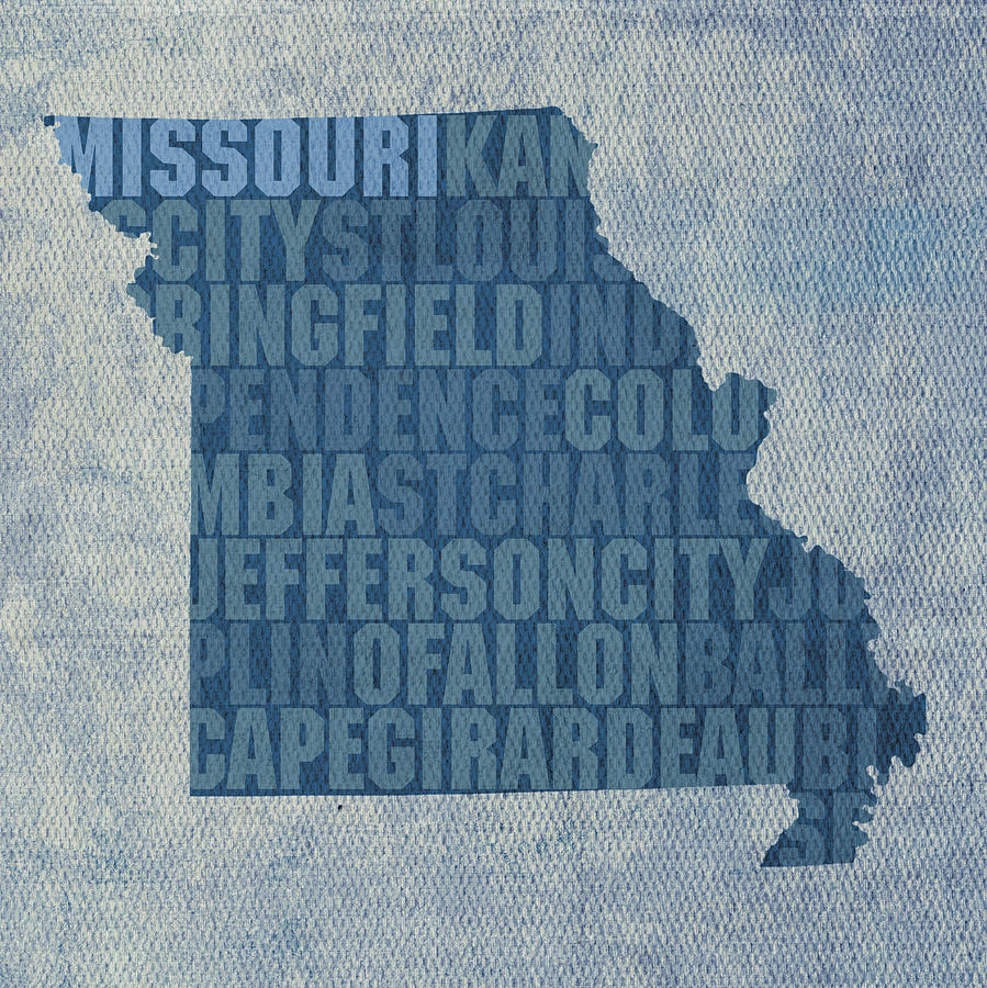 Missouri Word Art State Map on Canvas Mixed Media by Design Turnpike