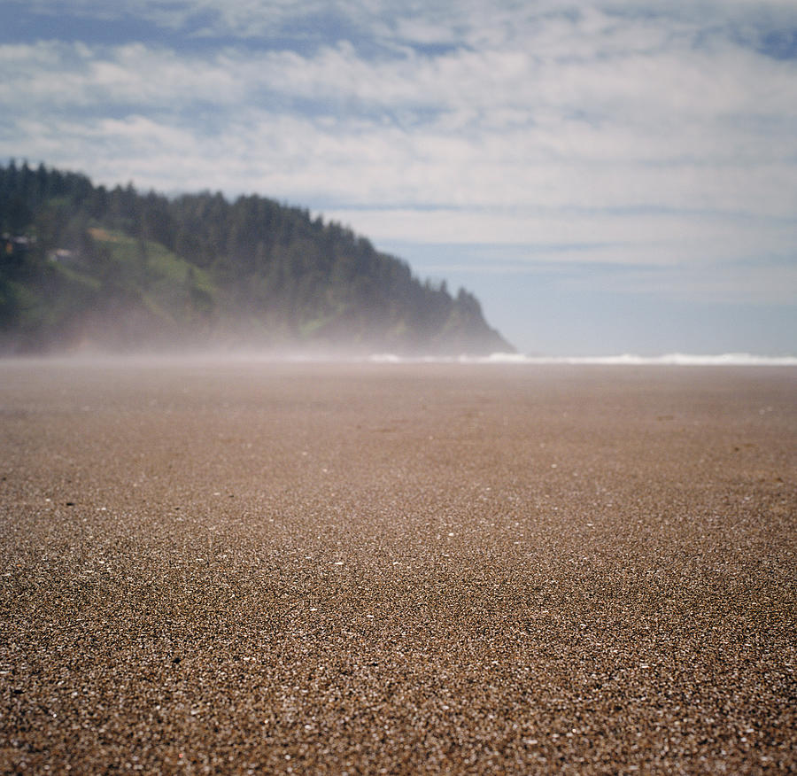 Mist Along Sand At Coastline Photograph by Danielle D. Hughson