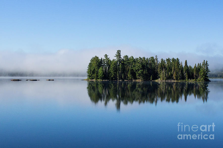 Mist on Lake of Two Rivers Photograph by Barbara McMahon