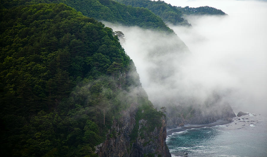 Mist over Kitayamazaki Photograph by Brad Brizek
