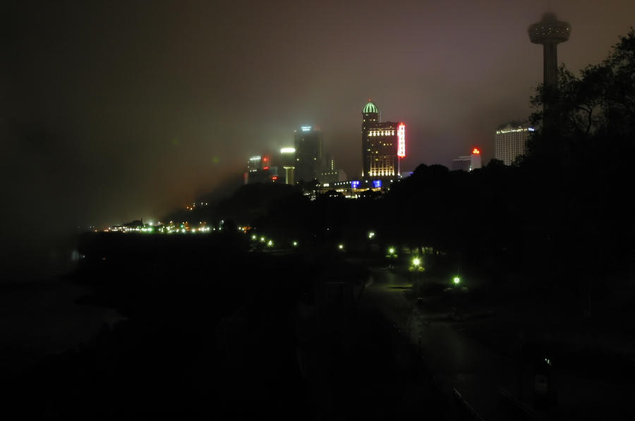Mist over Niagra Falls Skyline Canadian Side Photograph by Gregory Scott