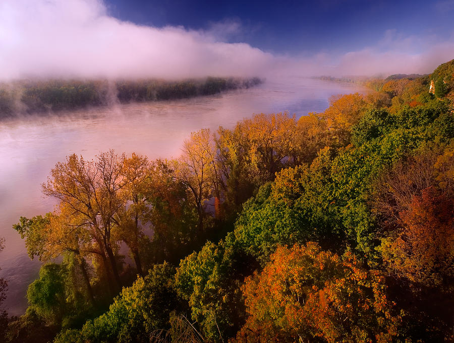 Mist Over the Missouri River Photograph by Robert Charity