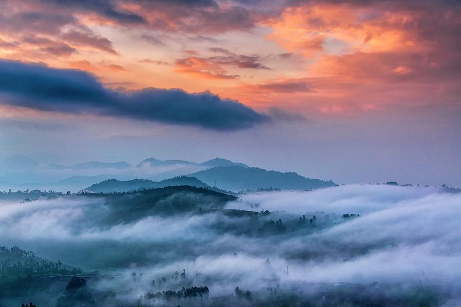 Mist-shrouded Mountaintops Photograph by K Jayaram/science Photo ...