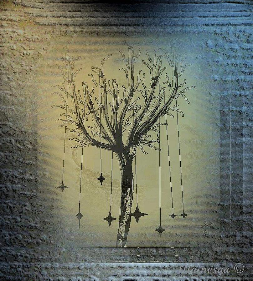Mistic little tree Digital Art by Ines Garay-Colomba
