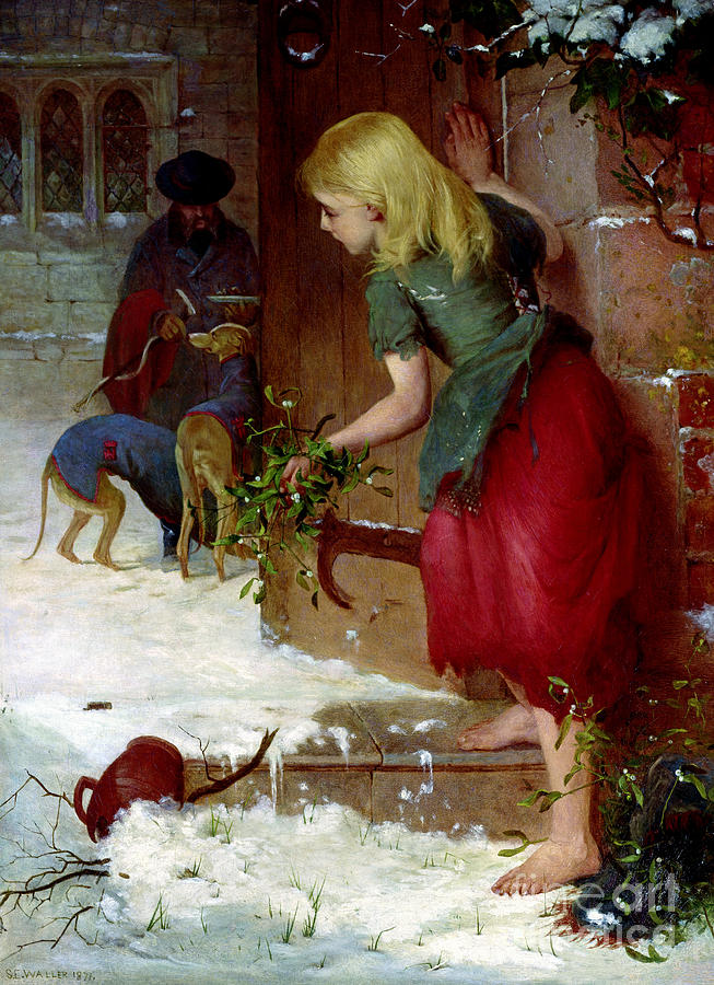 Mistletoe Seller Painting by Samuel Edmund Waller