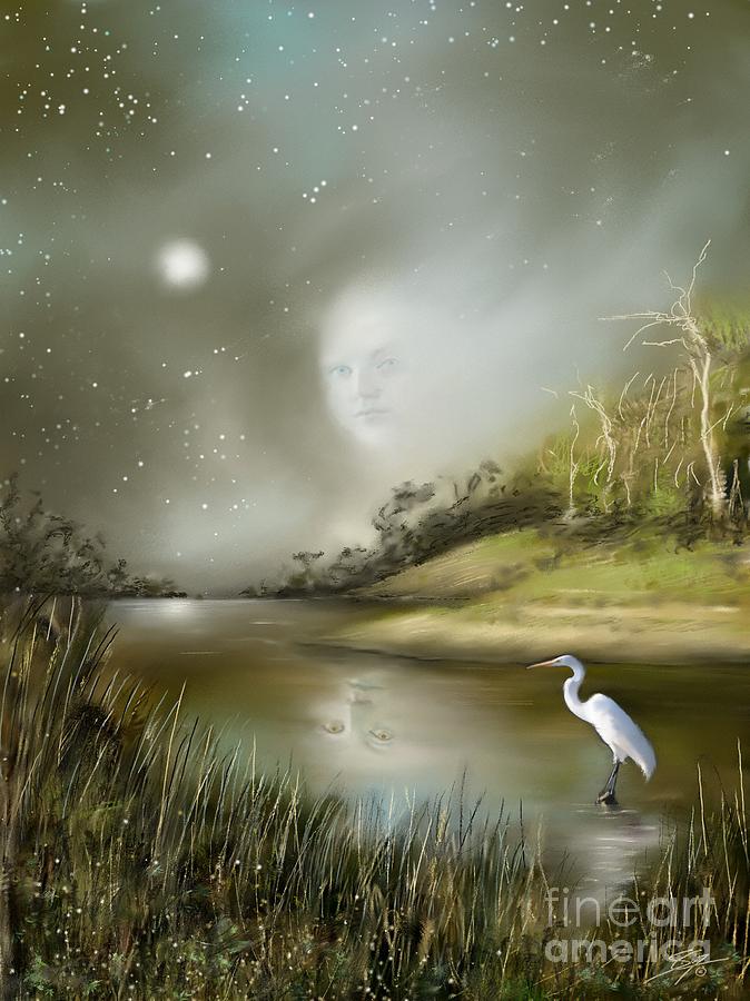 Egret Painting - Mistress of the Glade by Artificium -