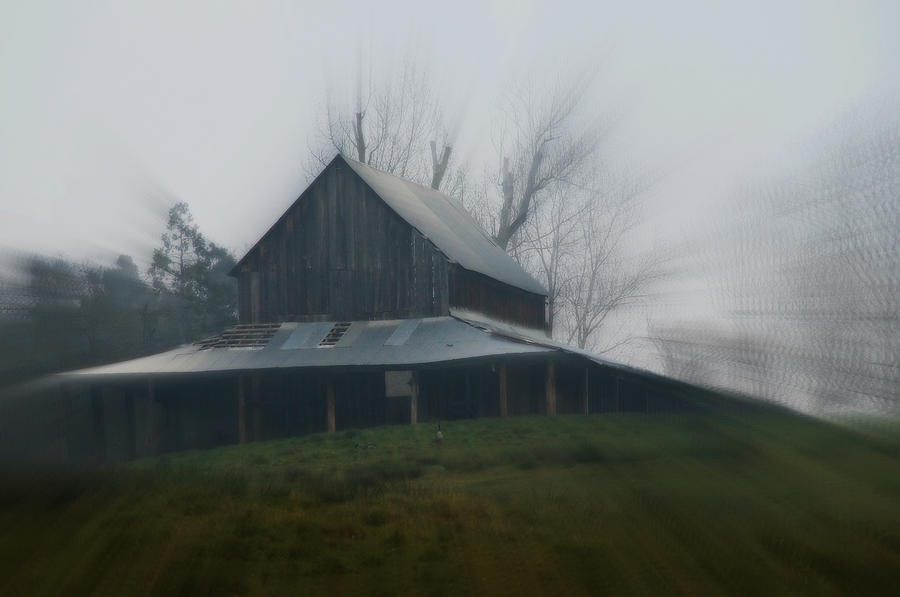 Abstract Photograph - Misty Barn by Mick Anderson
