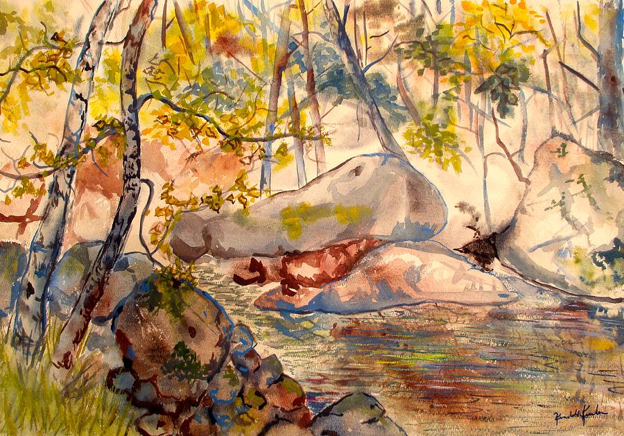Misty Cascades Day Painting by Kendall Kessler