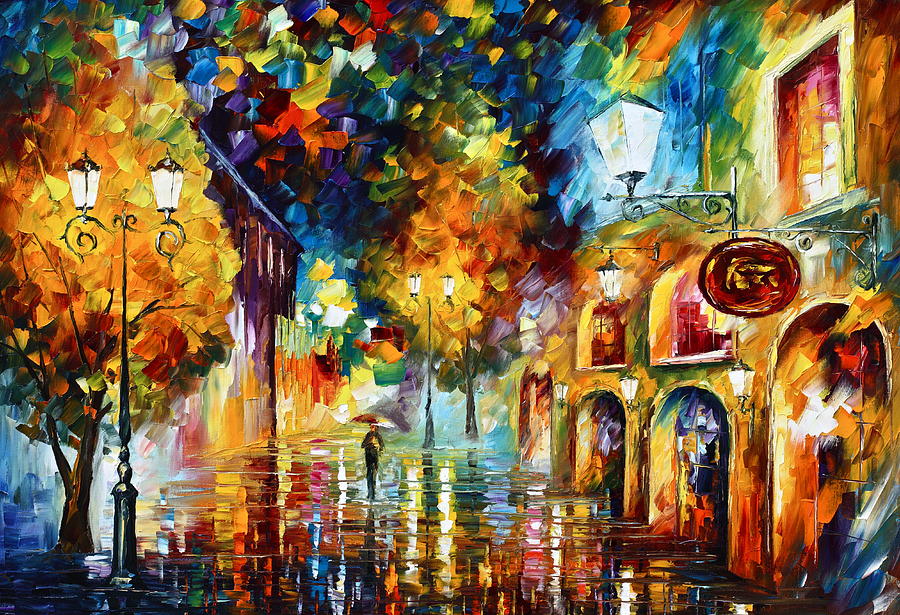 Misty City Mood New Painting by Leonid Afremov