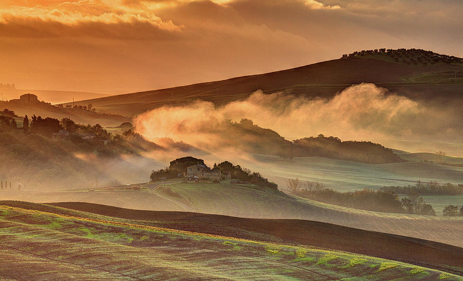 Misty Dawn In Tuscany Photograph by Maurice Ford