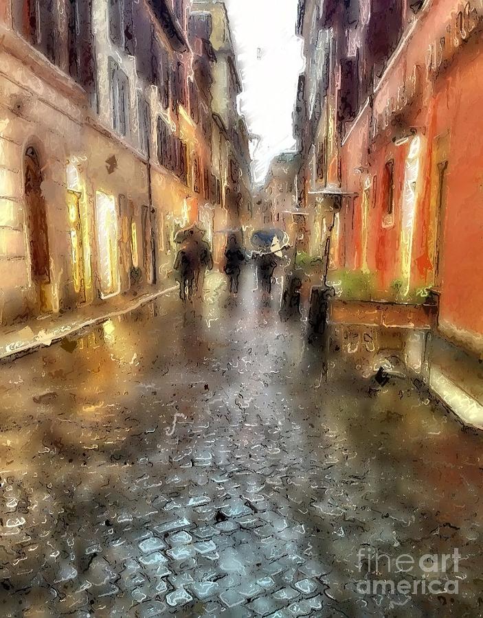 misty day in Rome Mixed Media by Lauren Serene