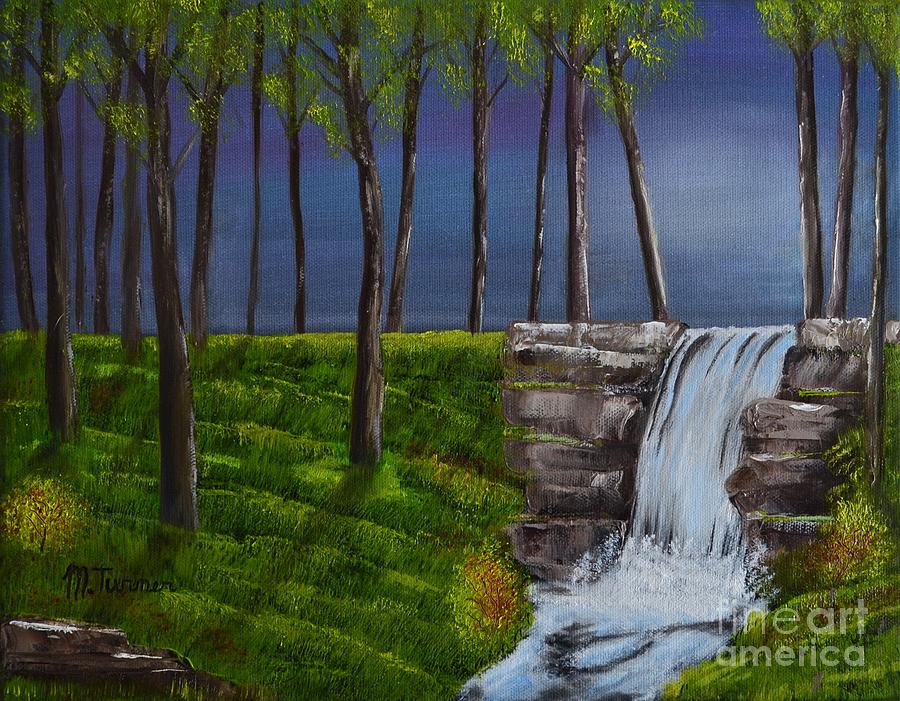 Serenity Falls Painting by Melvin Turner