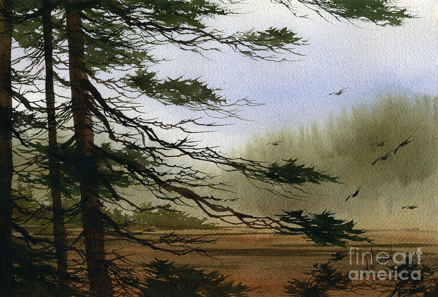 Misty Forest Bay Painting by James Williamson