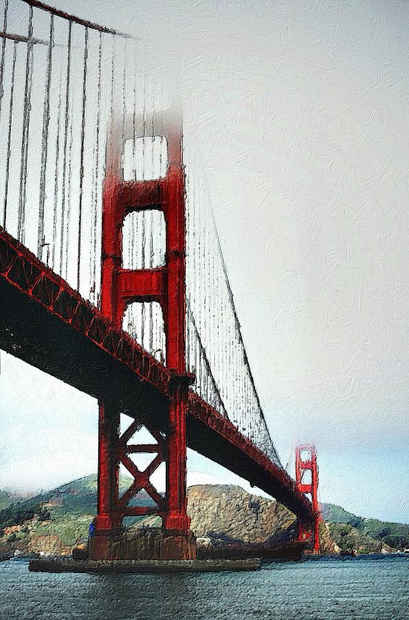 Misty Golden Gate Painting by Florian Rodarte