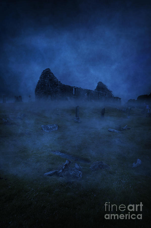 Misty Graveyard Photograph by David Lichtneker