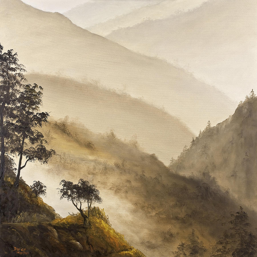 Tree Painting - Misty Hills by Darice Machel McGuire