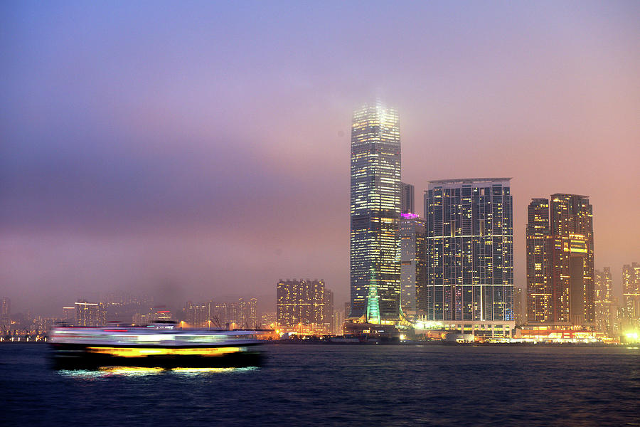 Misty International Commerce Centre Photograph by Lowell Ling