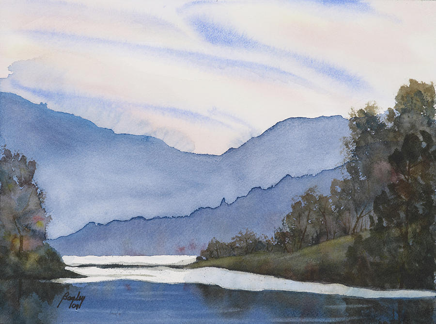 Misty Lake Painting by James S Bagley