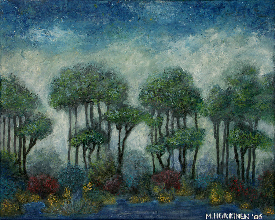 Misty Marsh Painting by Michael Heikkinen