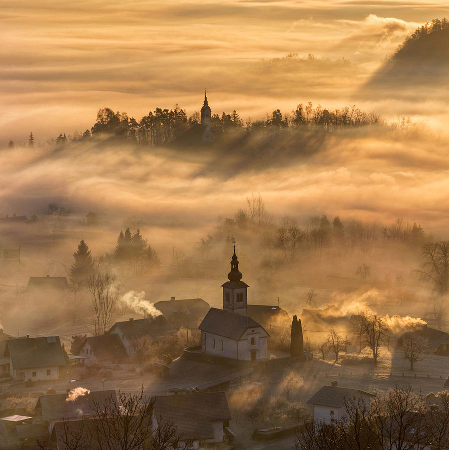 Landscape Photograph - Misty Morning by Ales Krivec