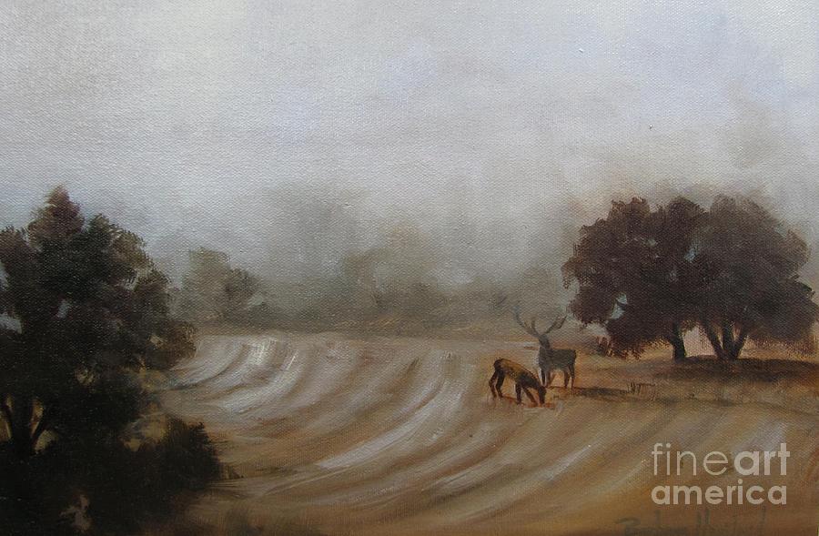 Misty Morning At The Ranch Painting by Barbara Haviland