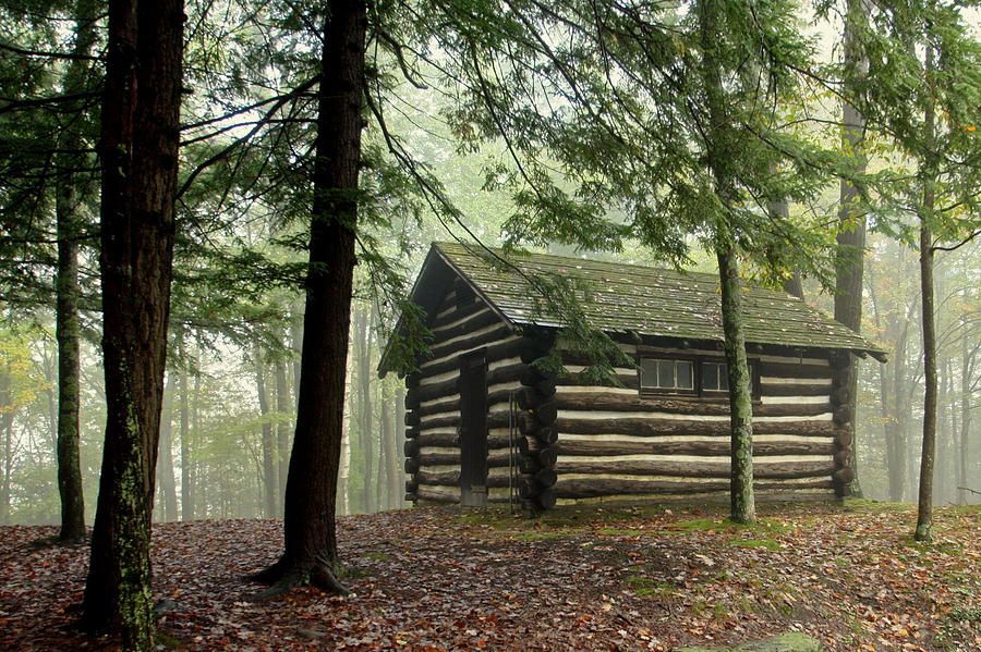 Misty Morning Cabin Photograph by Suzanne Stout