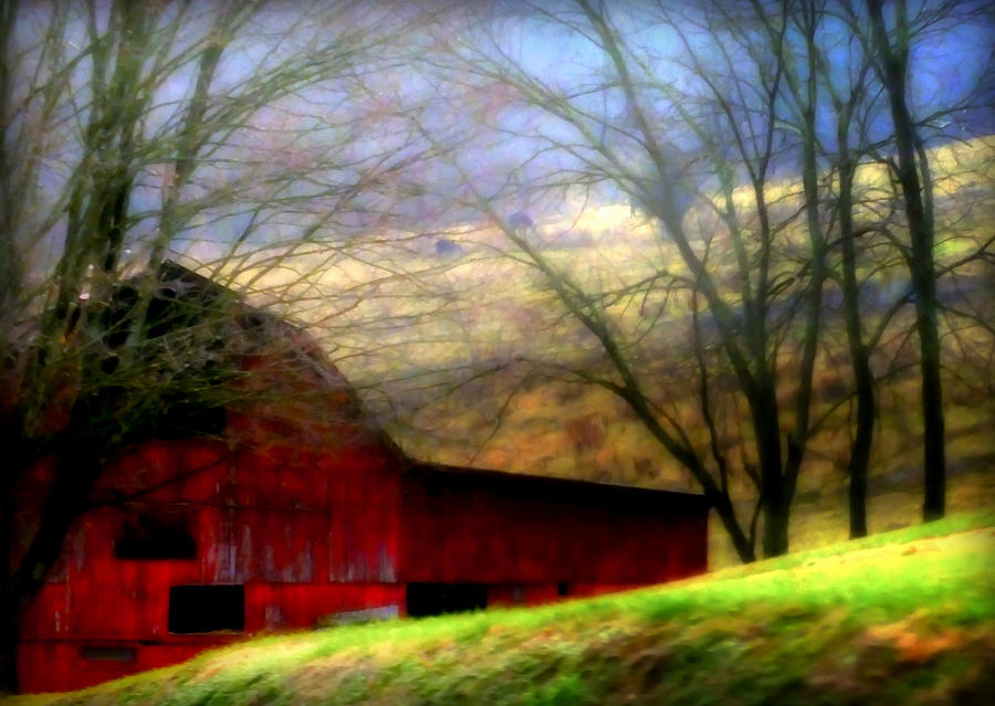 Farm Photograph - Misty Morning by Karen Wiles