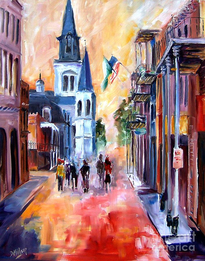 Misty Morning on Chartres Street Painting by Diane Millsap