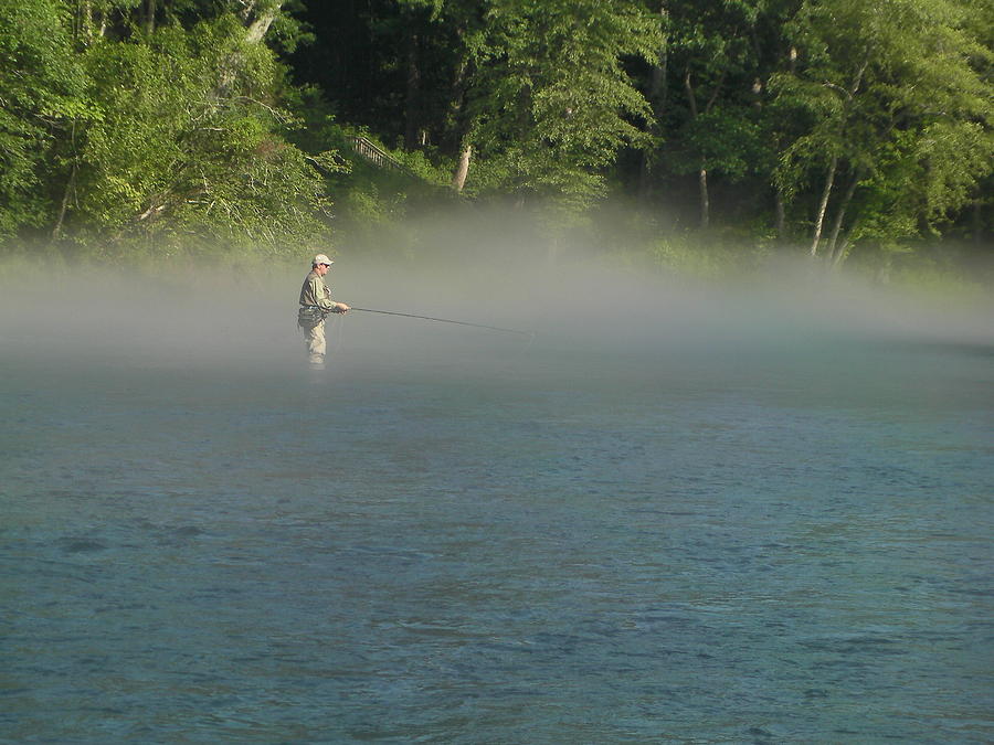 Fly Photograph - Misty Morning on the River by Phil And Karen Rispin