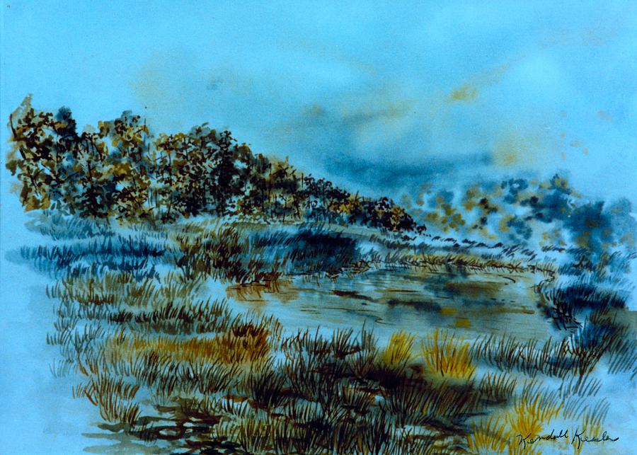 Misty Morning Pond Painting by Kendall Kessler