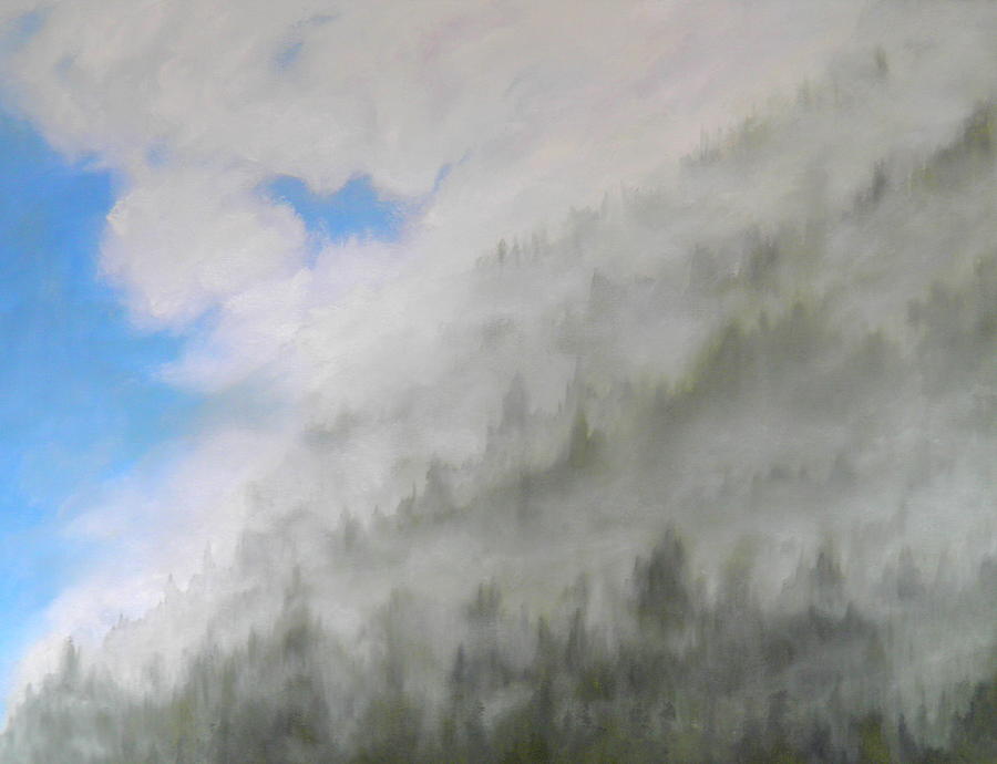 Misty mountain 2 Painting by Ida Eriksen