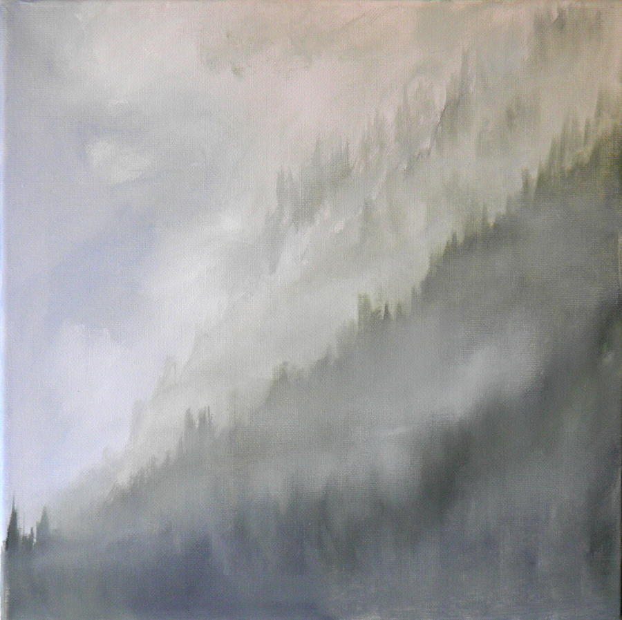 Misty Mountain Painting by Ida Eriksen