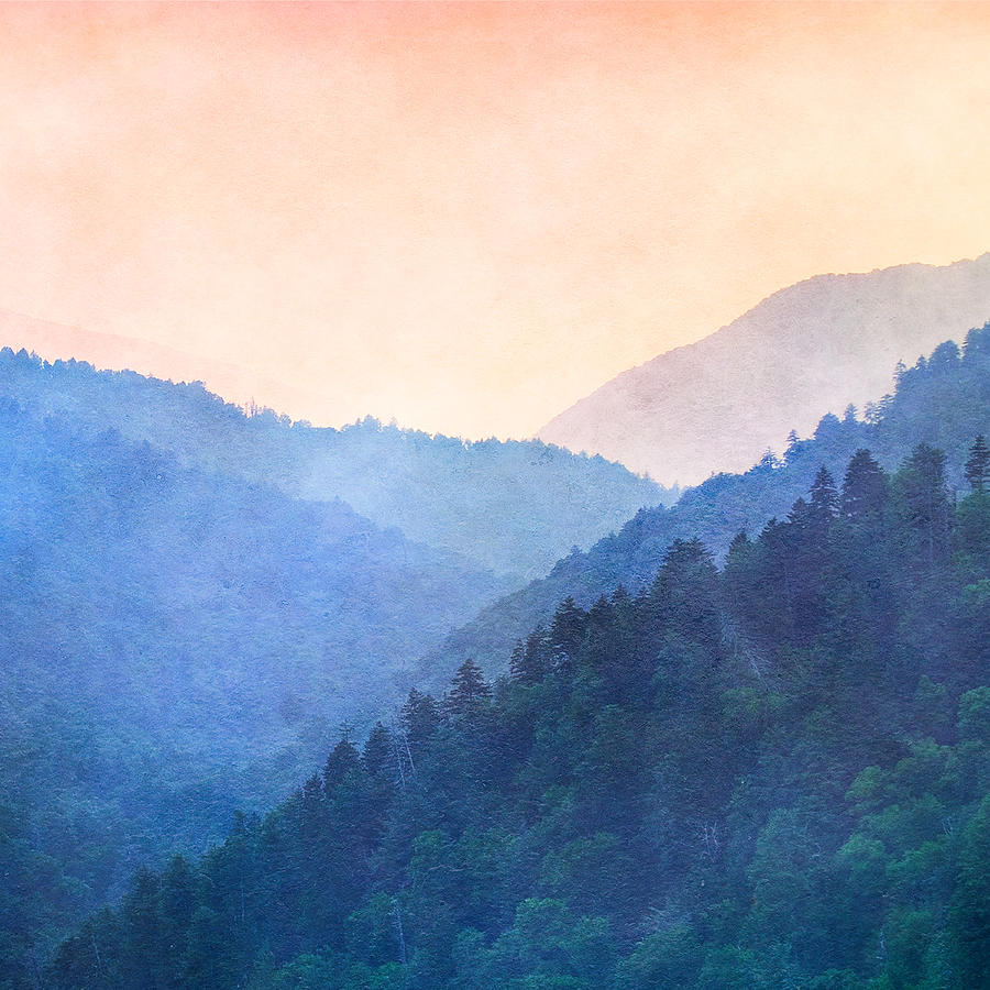 Misty Mountain Sunset Photograph by Jeff Abrahamson