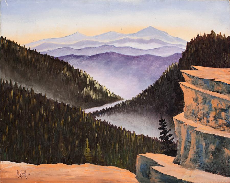 Misty Mountains Painting by Alex Izatt
