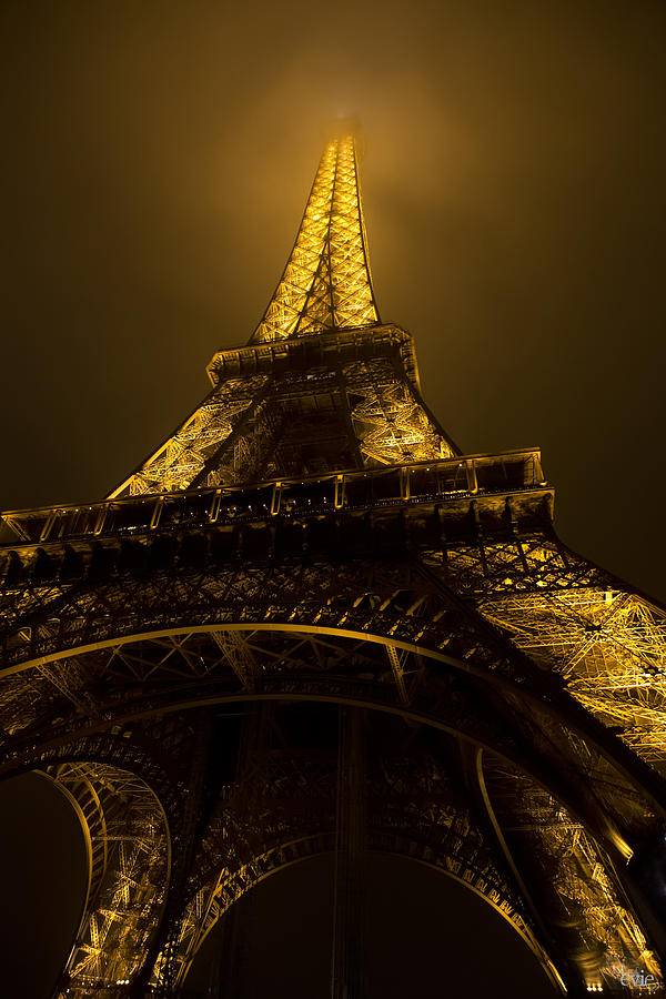 Jules Hardouin Mansart Photograph - Misty Night at Eiffel by Evie Carrier