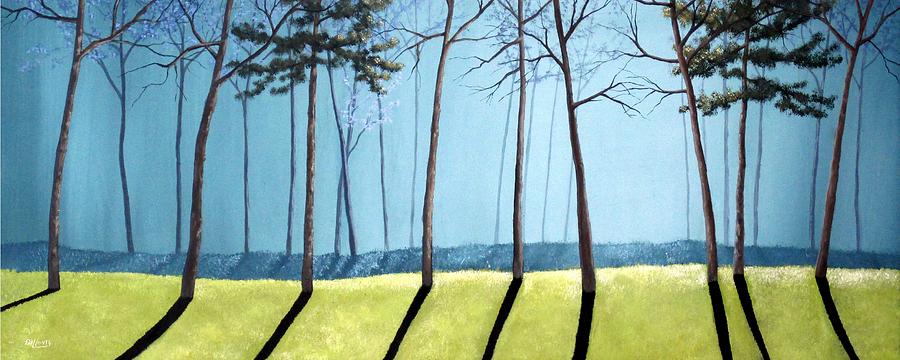 Misty Pines Painting by Michael Dillon