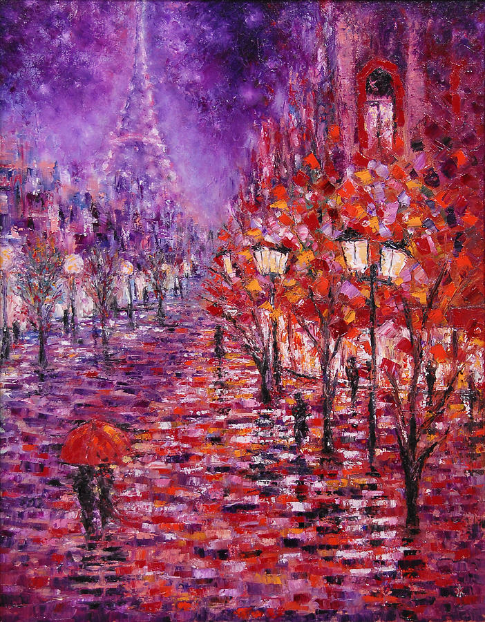 Misty Purple Painting by Helen Kagan