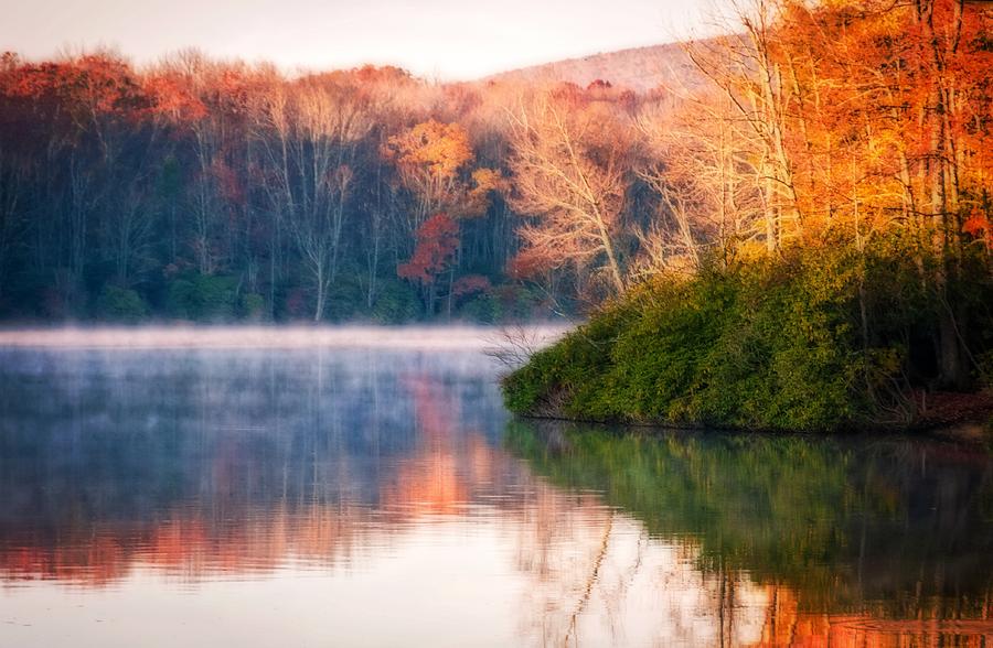Misty Reflections of Fall Photograph by Lynn Bauer