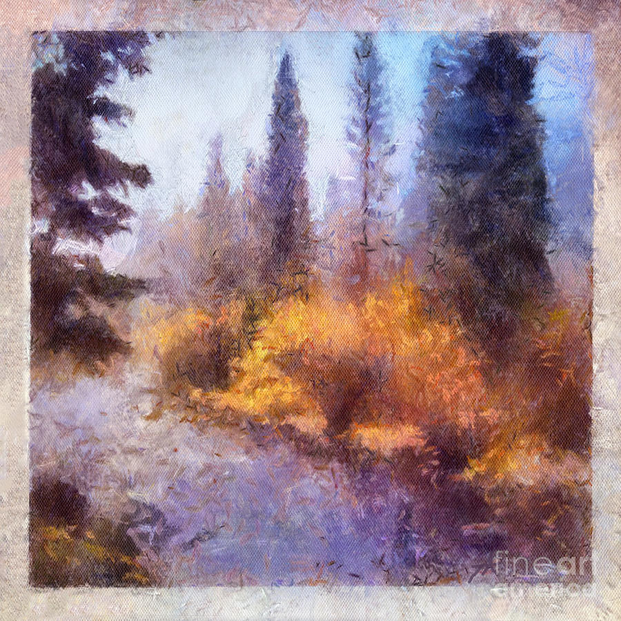 Misty River Afternoon Painting by Teri Atkins Brown