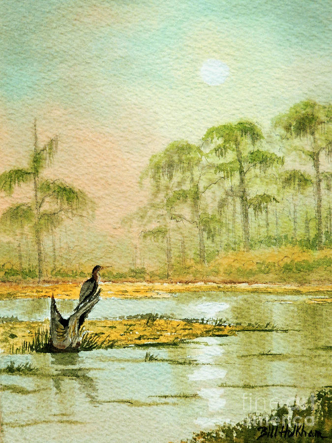 Misty Sunrise At Wakulla Painting by Bill Holkham