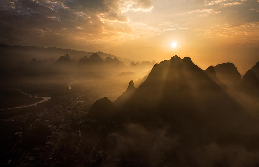 Mountain Photograph - Misty Sunrise by Nadav Jonas