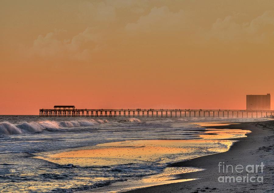 Misty Sunset Pier Photograph by Kathy Baccari