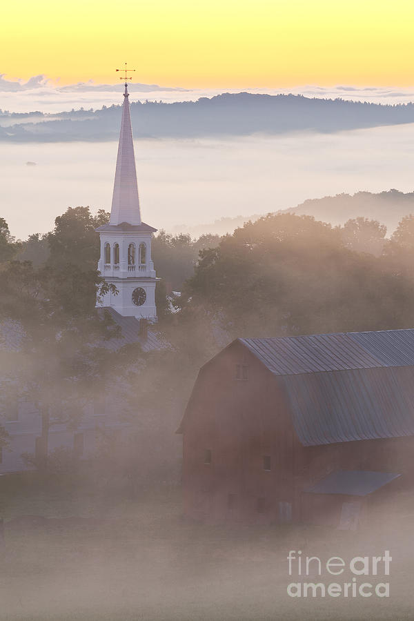 Misty Vermont Dawn Photograph